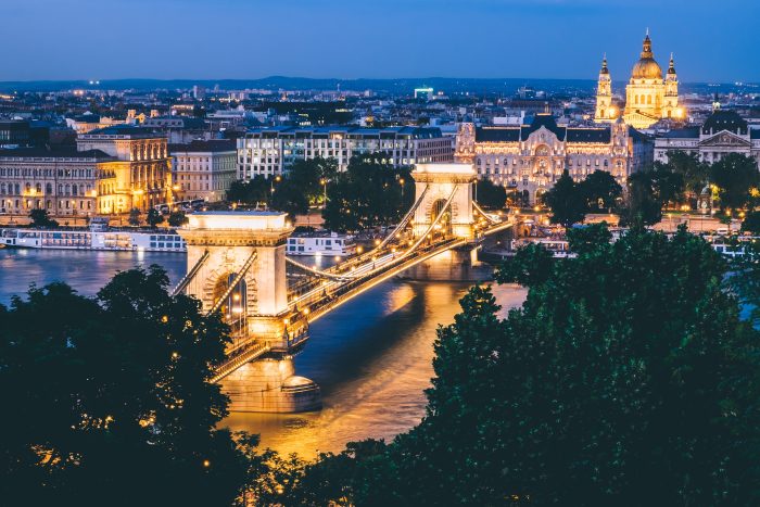 Stunning view of Budapest at night with illuminated landmarks — experience the magic of Hungary’s capital with our exclusive travel packages