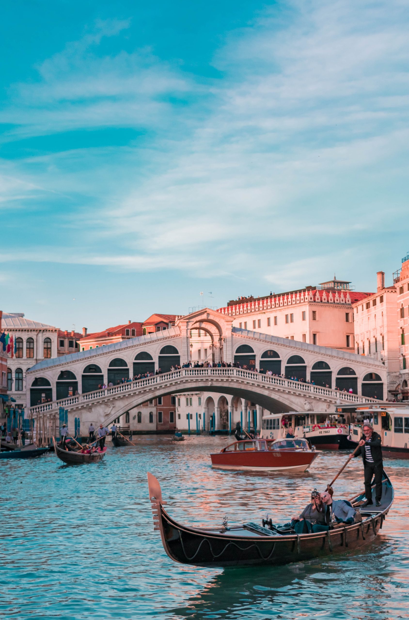 historic ship anchored near colorful buildings on Venice’s Grand Canal